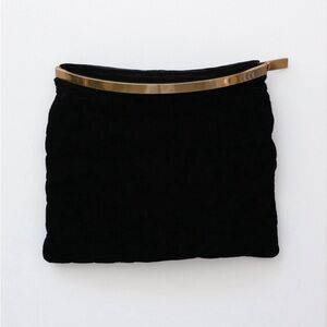 Black Velvet Clutch with Gold Accent